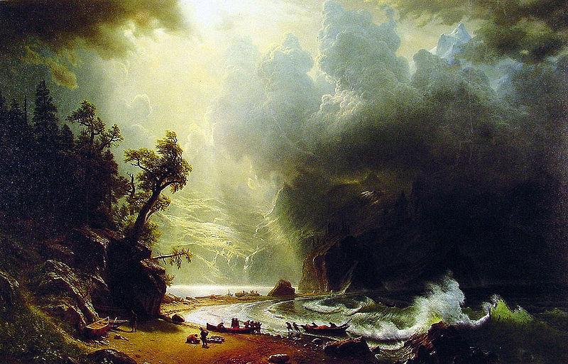 Albert Bierstadt Puget Sound, Pacific Coast China oil painting art